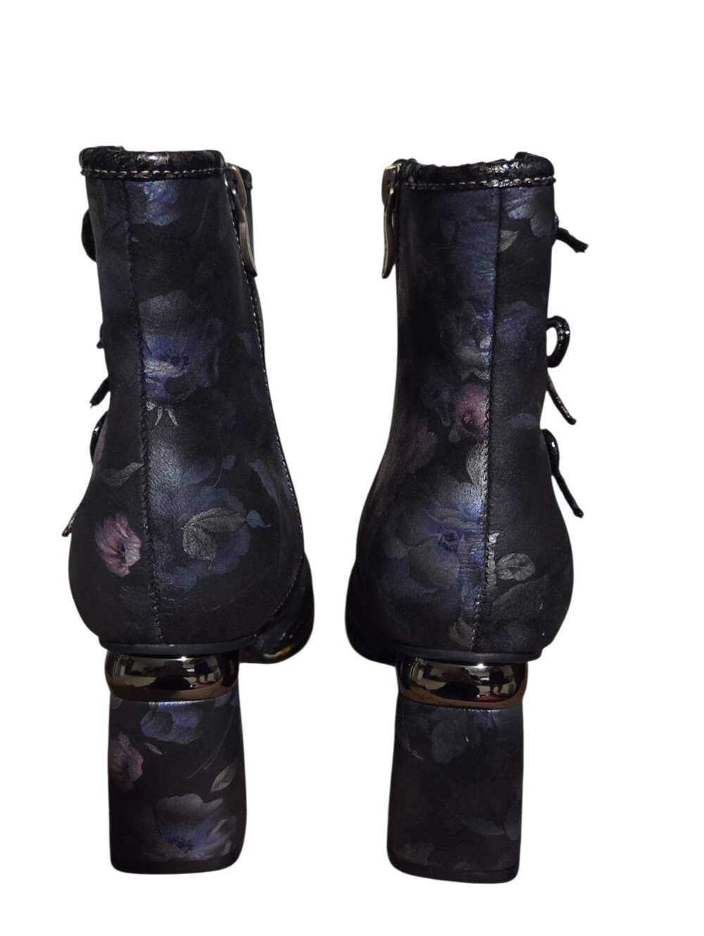 L'Artiste Womens Boots Size 7.5/38 Floral Leather Zip Victorian Gothic Romance - Picture 6 of 10
